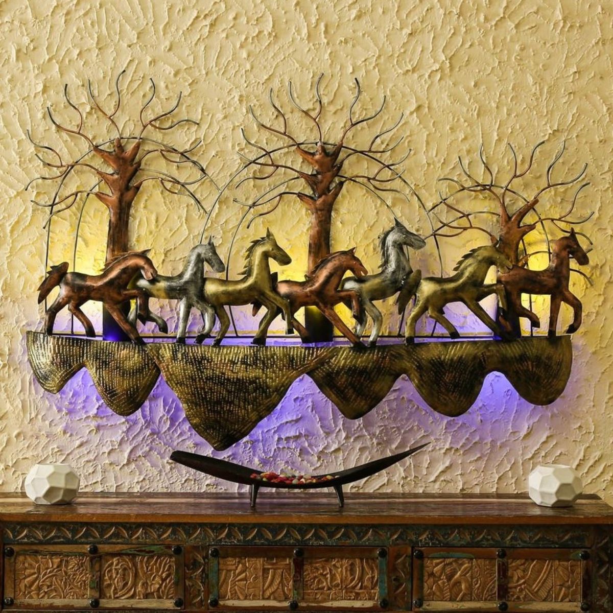 Equine Elegance: Artful Horse on Rock Wall - ShreejaKriti