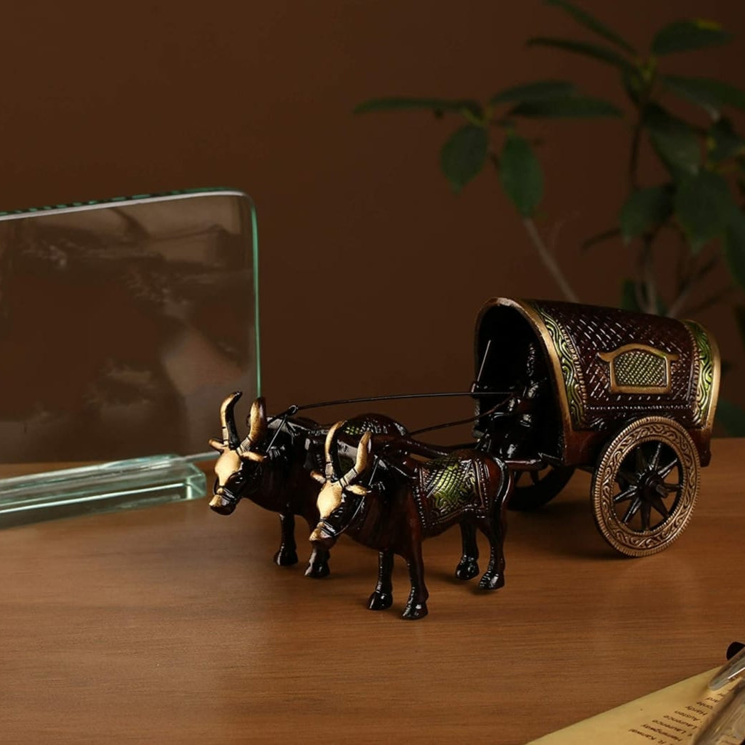 Timeless Brass Bullock Cart: Artistry Unveiled - ShreejaKriti
