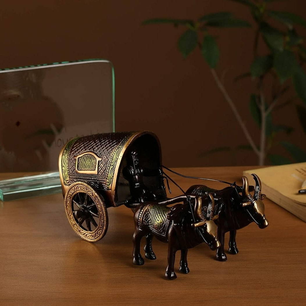 Timeless Brass Bullock Cart: Artistry Unveiled - ShreejaKriti