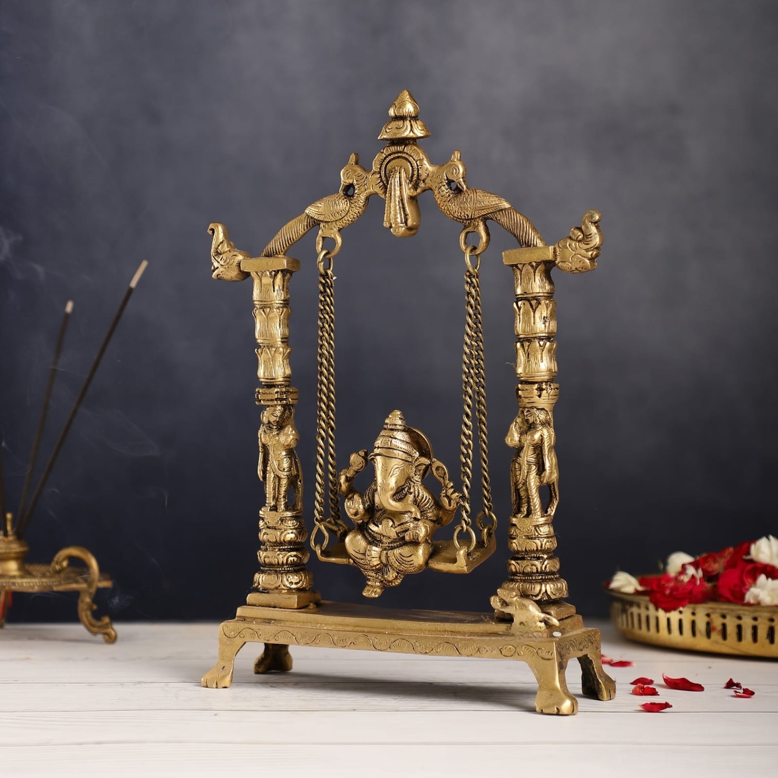 Divine Brass Ganesha Swing: Timeless Elegance - ShreejaKriti