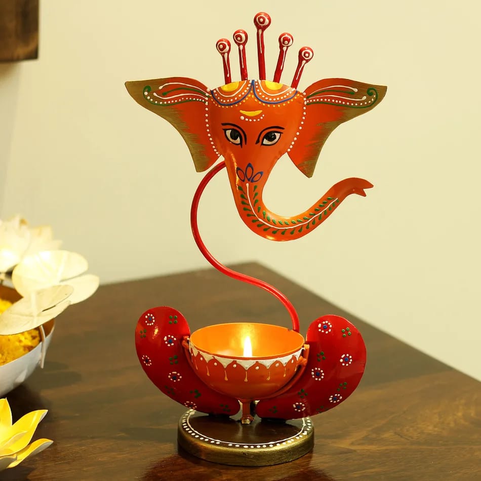 Ganesha Tea Light: Divine Illumination Elegance - ShreejaKriti