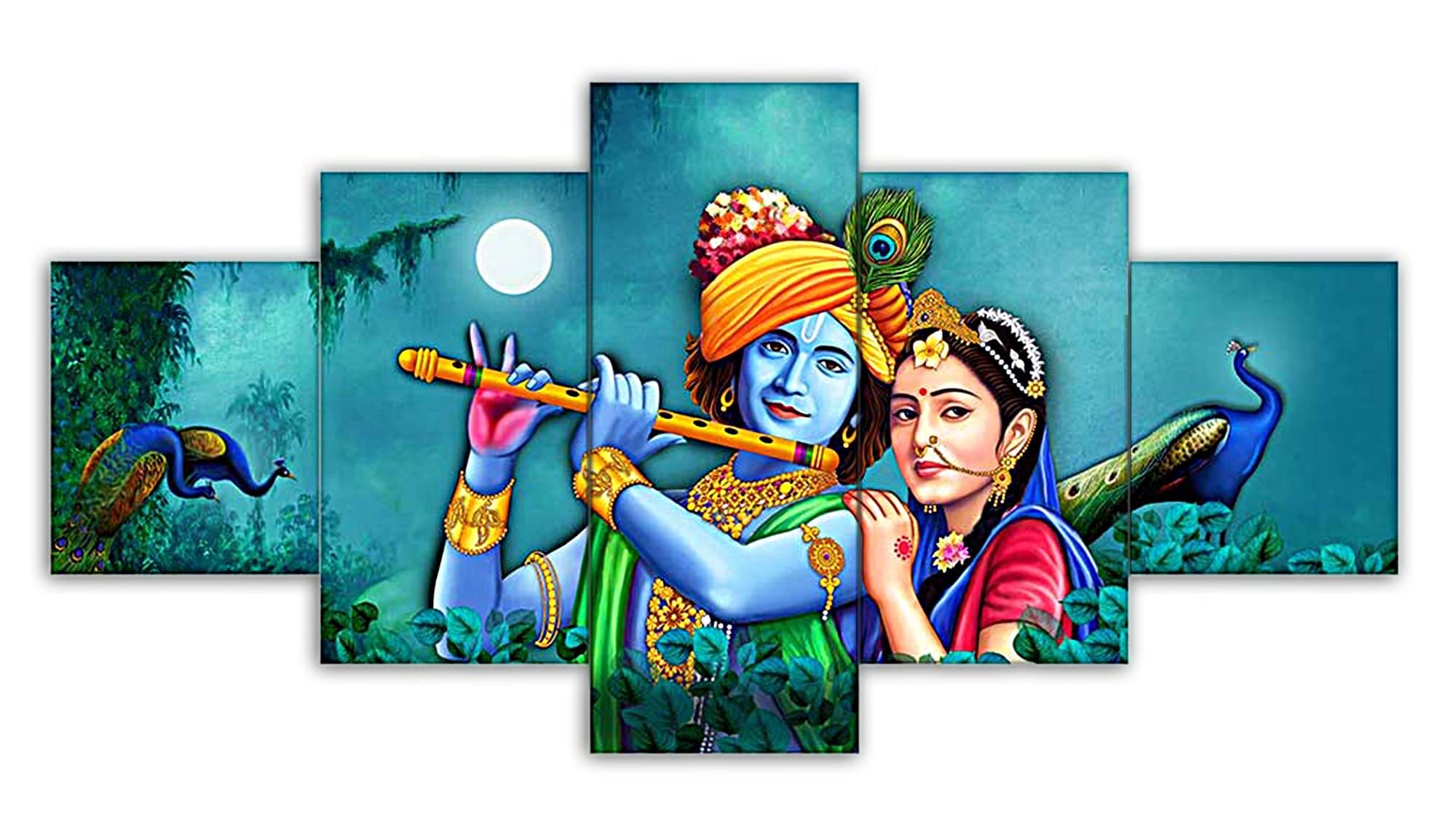 Radha vallabh  Set of Five Framed Painting - ShreejaKriti