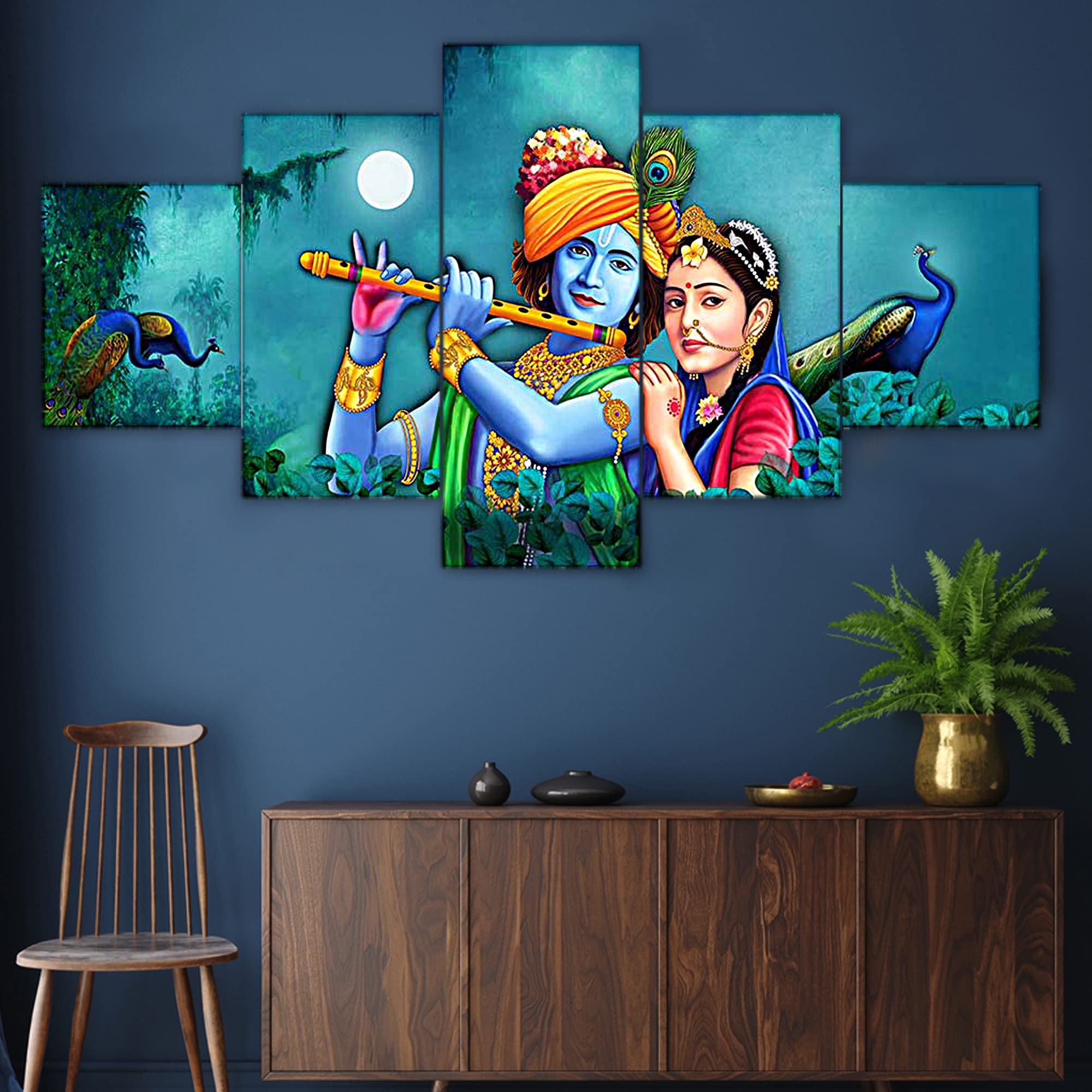 Radha vallabh  Set of Five Framed Painting - ShreejaKriti