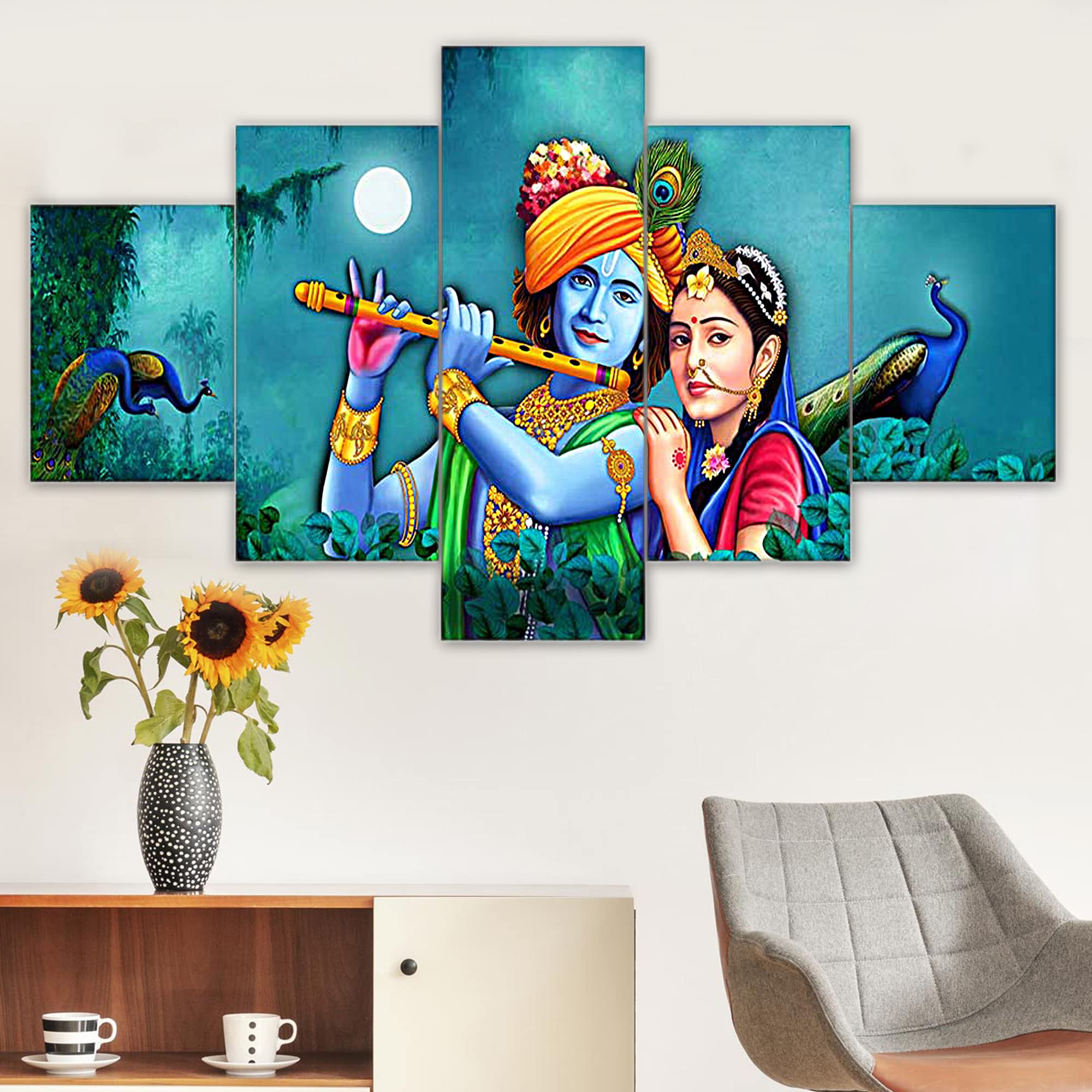 Radha vallabh  Set of Five Framed Painting - ShreejaKriti