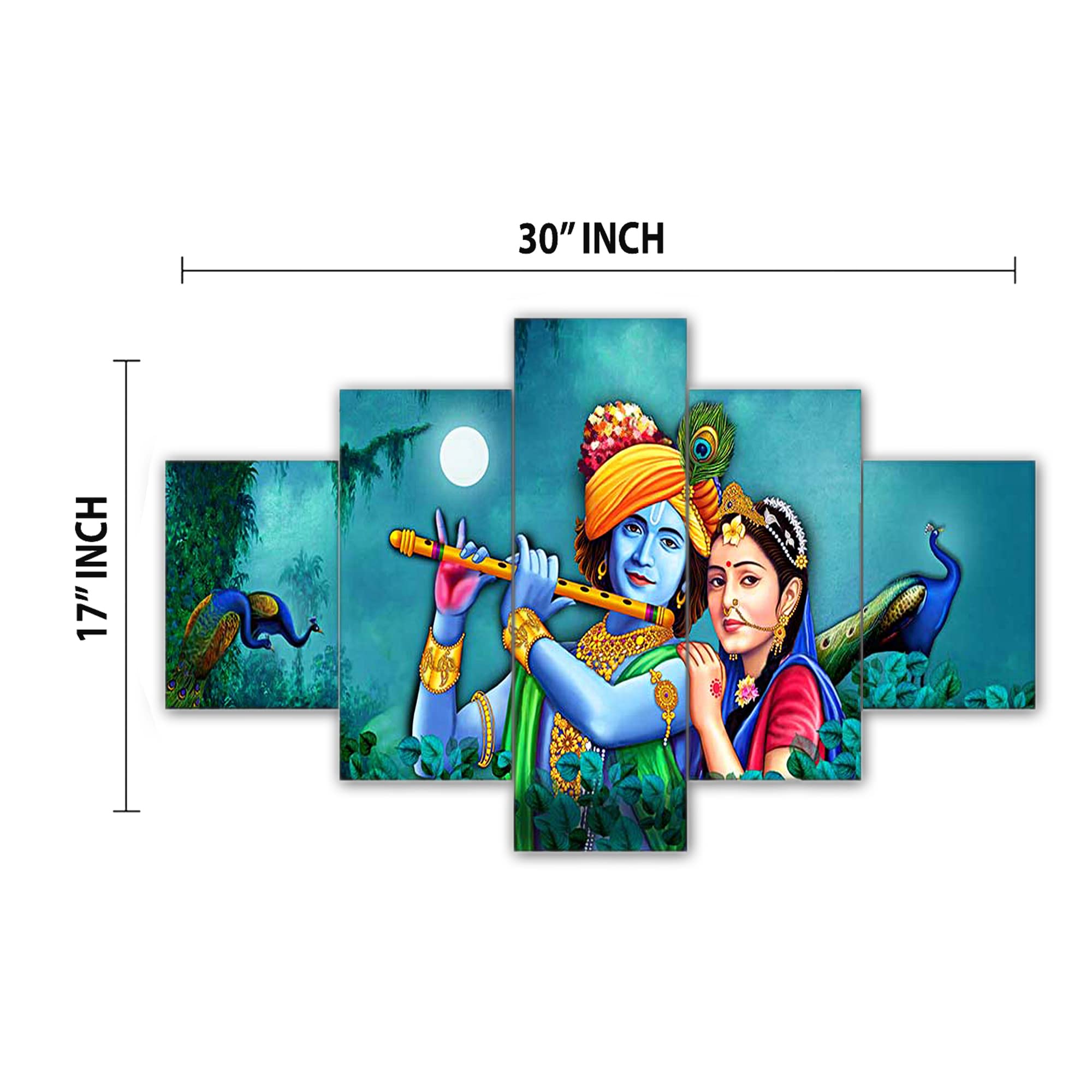 Radha vallabh  Set of Five Framed Painting - ShreejaKriti