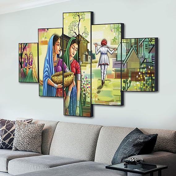 Rajasthani Lady Scenery: Artful Wall Transformation - ShreejaKriti