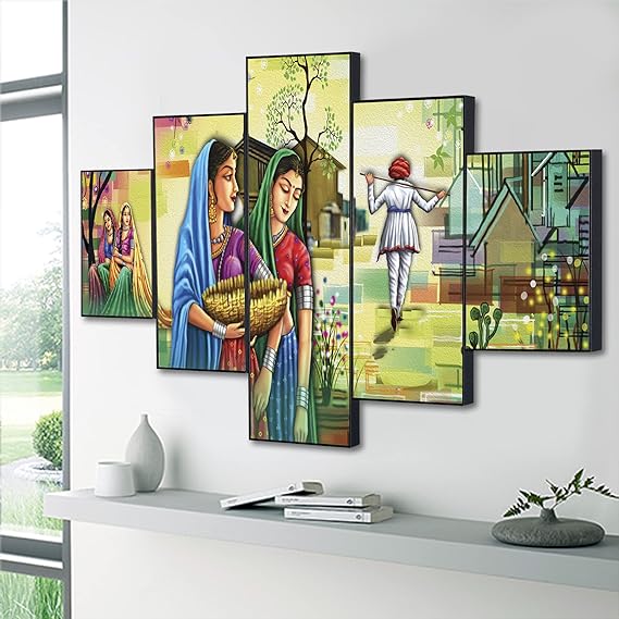 Rajasthani Lady Scenery: Artful Wall Transformation - ShreejaKriti