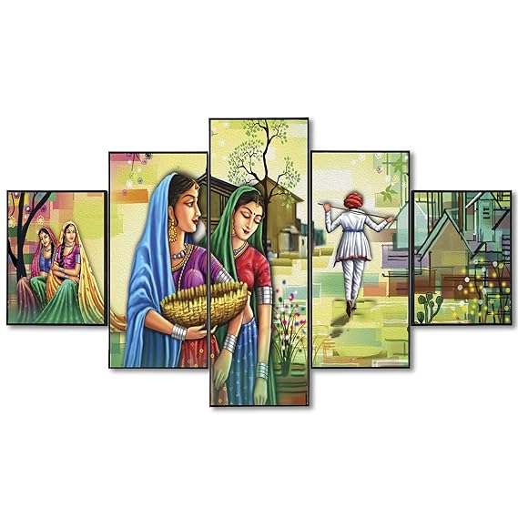 Rajasthani Lady Scenery: Artful Wall Transformation - ShreejaKriti
