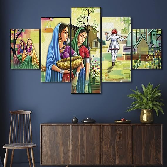 Rajasthani Lady Scenery: Artful Wall Transformation - ShreejaKriti