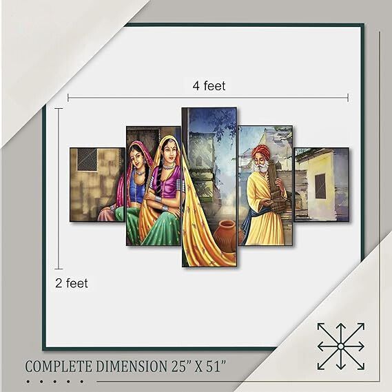 Rajasthani Lady Scenery: Artful Wall Transformation - ShreejaKriti