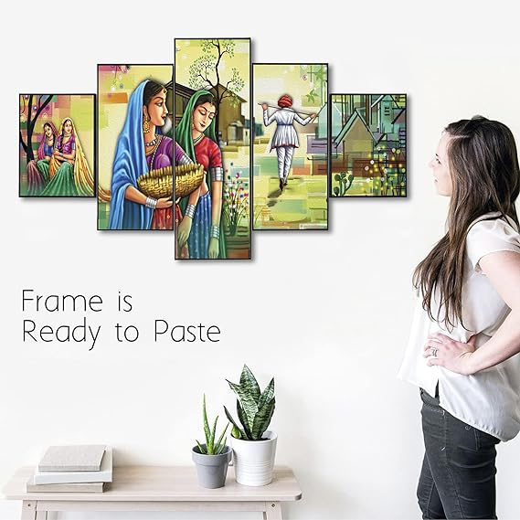 Rajasthani Lady Scenery: Artful Wall Transformation - ShreejaKriti