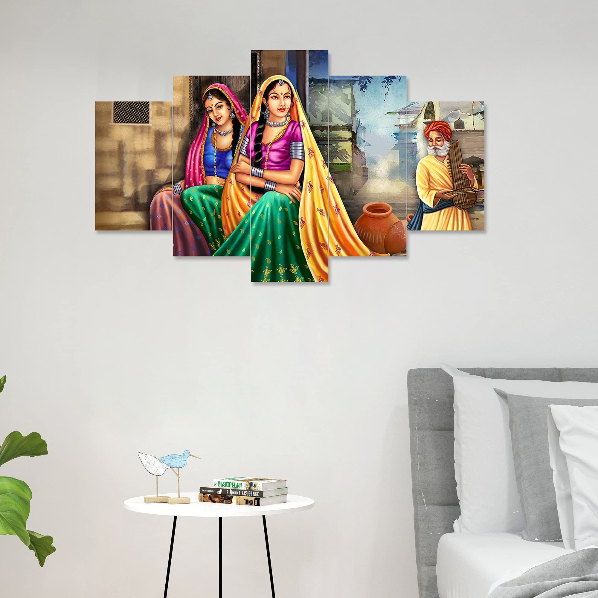 Rajasthani Village Lady Scenery Framed Wall Painting - ShreejaKriti
