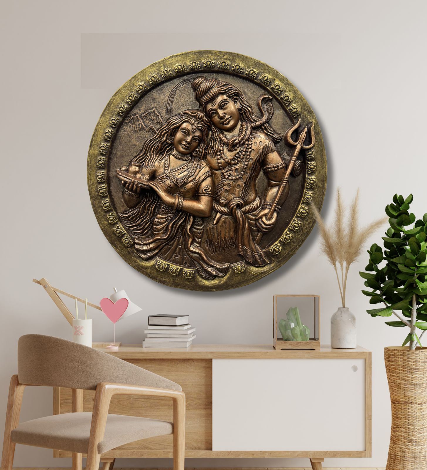 Divine Harmony: Shiv Parvati Mural Art - ShreejaKriti
